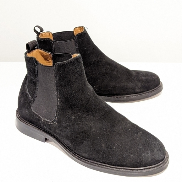 SPRING black suede ankle boots sz 8 - Picture 1 of 11